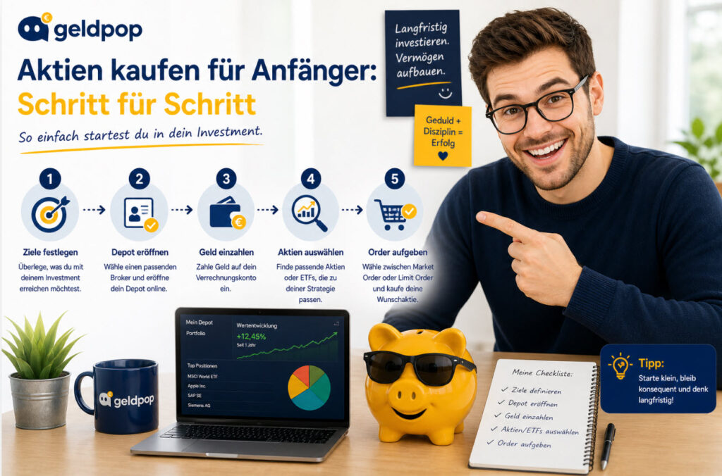Aktien kaufen für Anfänger Schritt für Schritt