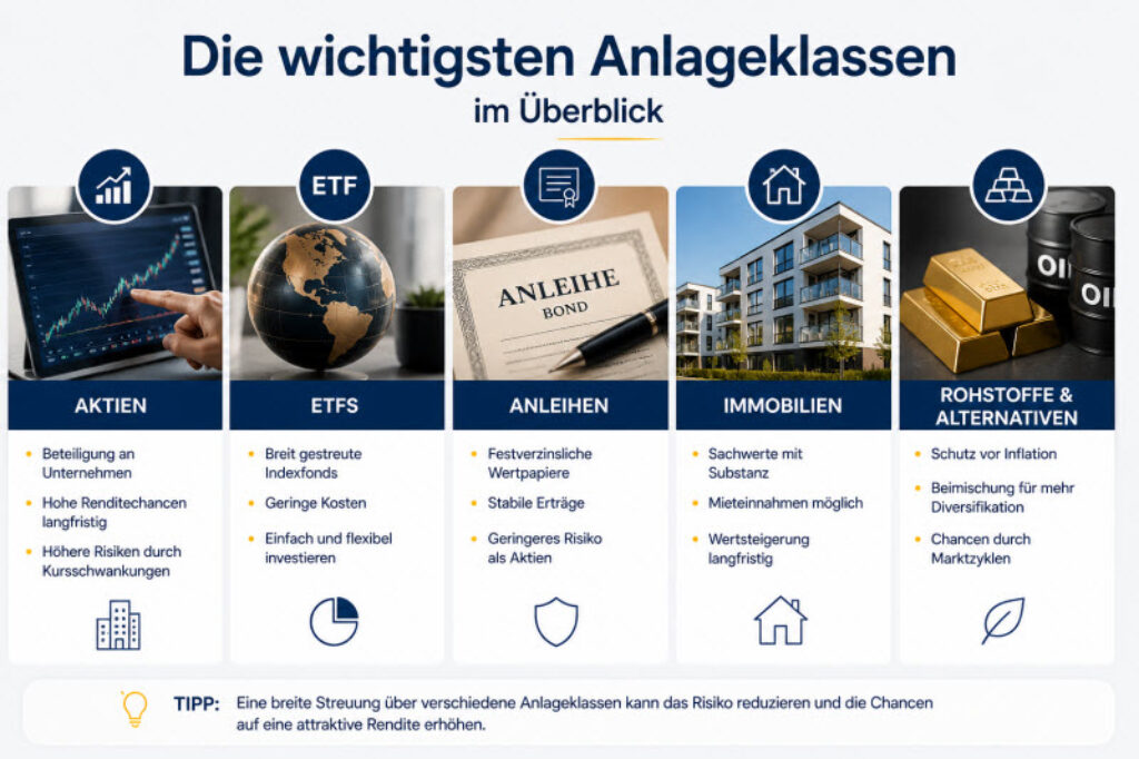 wichtigsten Anlageklassen im Überblick
